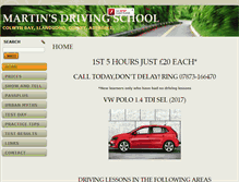 Tablet Screenshot of martins-drivingschool.co.uk